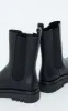 Black PU Calf High Vamp Chelsea Boots sold by Pretty Little Thing