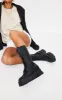 Black Extreme Chunky Sole Calf High Biker Boots sold by Pretty Little Thing