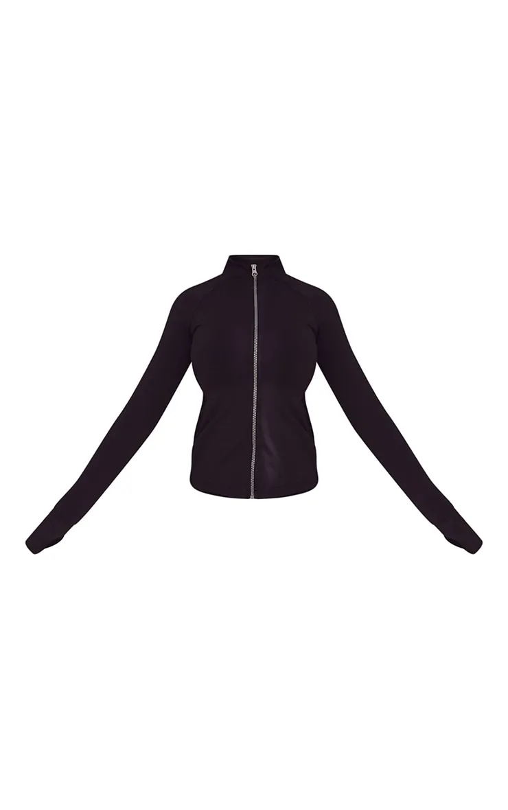 Black Mesh Panel Zip Up Sports Jacket sold by Pretty Little Thing product image thumbnail 5