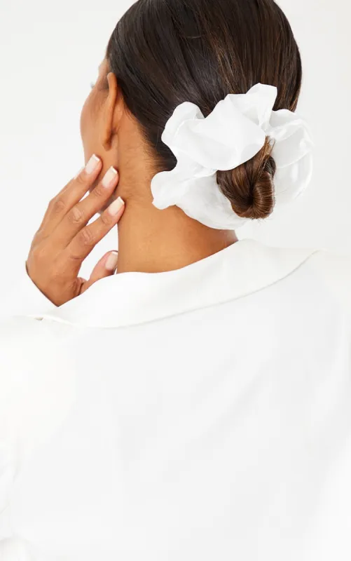 White Oversized Organza Scrunchie sold by Pretty Little Thing