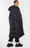 Plus Black Maxi Contrast Hooded Puffer Jacket sold by Pretty Little Thing
