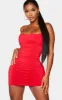 Shape Red Slinky Extreme Ruched Bodycon Dress sold by Pretty Little Thing