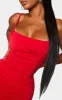 Shape Red Slinky Extreme Ruched Bodycon Dress sold by Pretty Little Thing