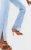 Tall Light Blue Wash Ripped Split Hem Straight Leg Jeans sold by Pretty Little Thing