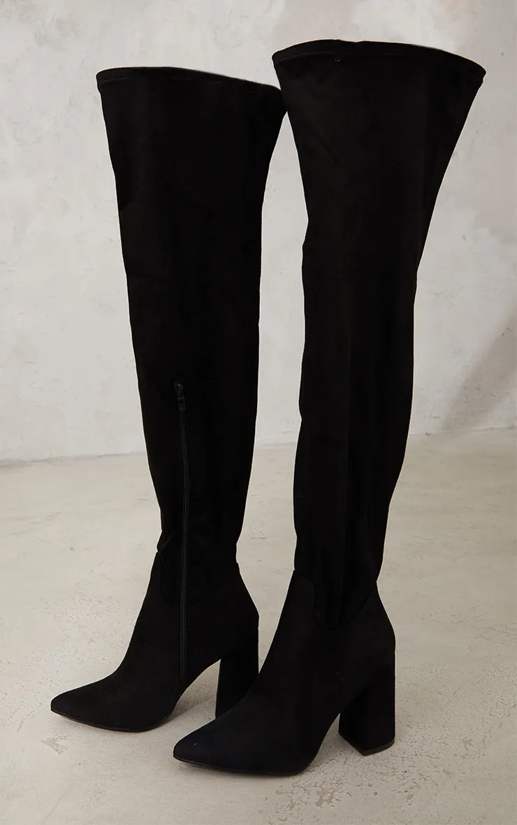 Black Wide Fit Point Toe Over The Knee Boots sold by Pretty Little Thing product image thumbnail 3