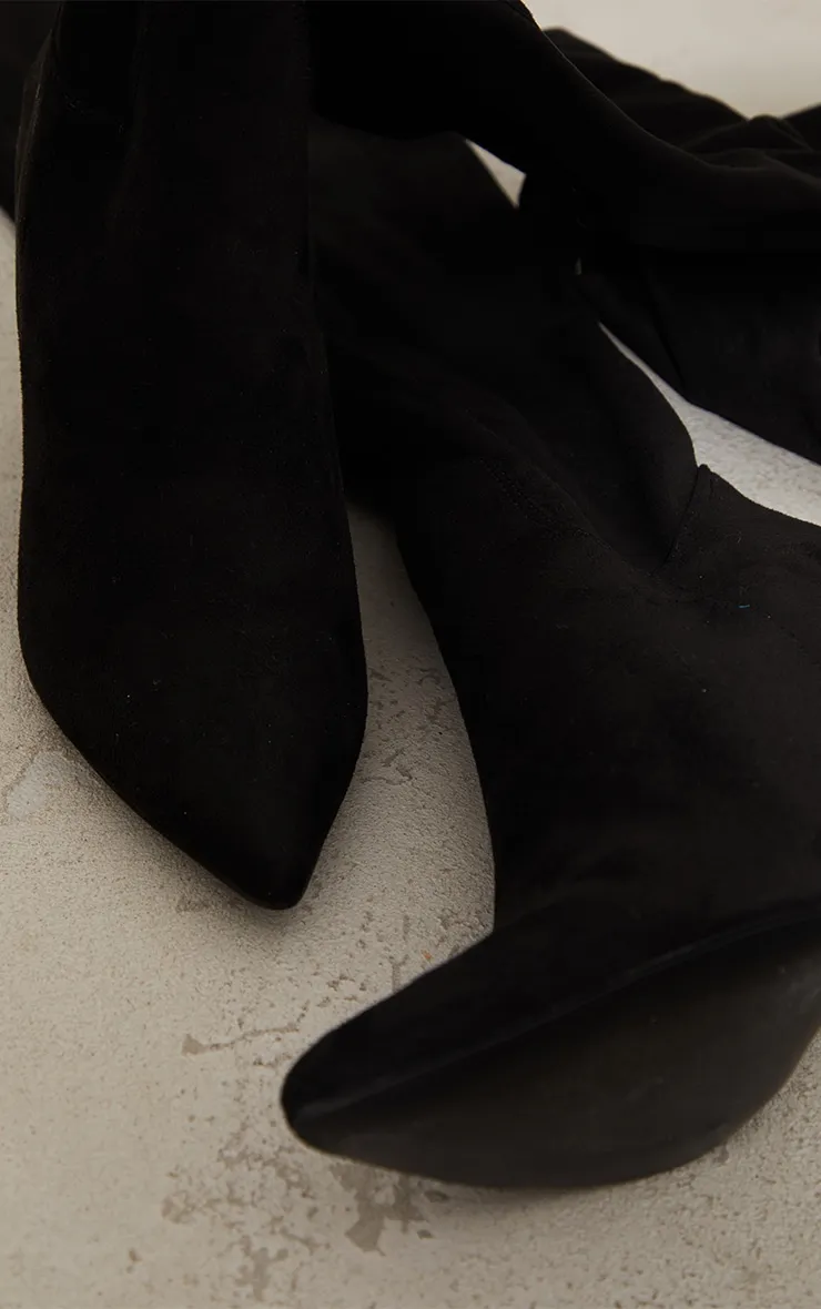 Black Wide Fit Point Toe Over The Knee Boots sold by Pretty Little Thing product image thumbnail 4