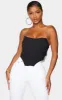 Shape Black Chiffon Ruched Corset Crop Top sold by Pretty Little Thing