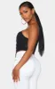 Shape Black Chiffon Ruched Corset Crop Top sold by Pretty Little Thing