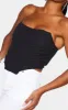 Shape Black Chiffon Ruched Corset Crop Top sold by Pretty Little Thing