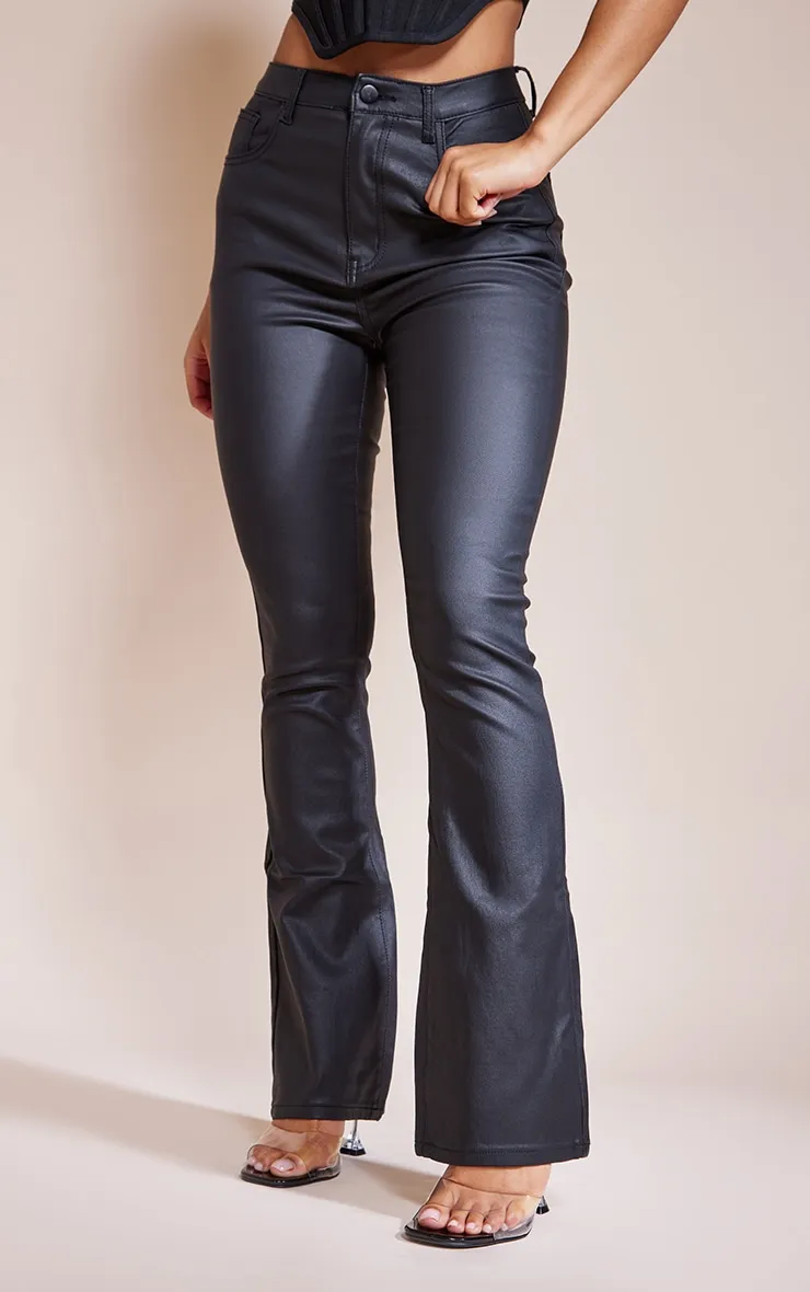 Black Coated Denim Flares sold by Pretty Little Thing product image thumbnail 2
