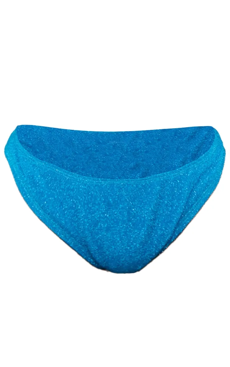 Blue Glitter Cheeky Bikini Bottoms sold by Pretty Little Thing product image thumbnail 5