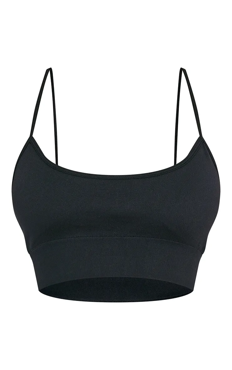 Black Basic Seamless Padded Sports Bra sold by Pretty Little Thing product image thumbnail 5
