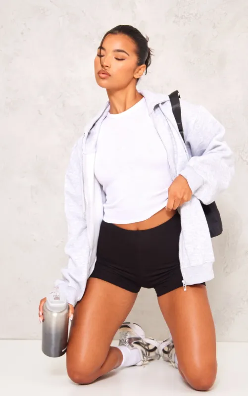 Basic Black Cotton Blend High Waist Hot Pants sold by Pretty Little Thing