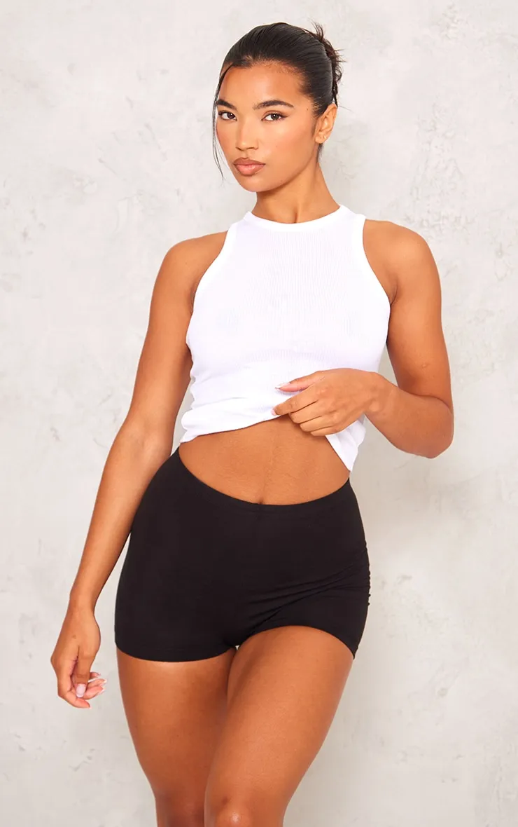 Basic Black Cotton Blend High Waist Hot Pants sold by Pretty Little Thing product image thumbnail 4