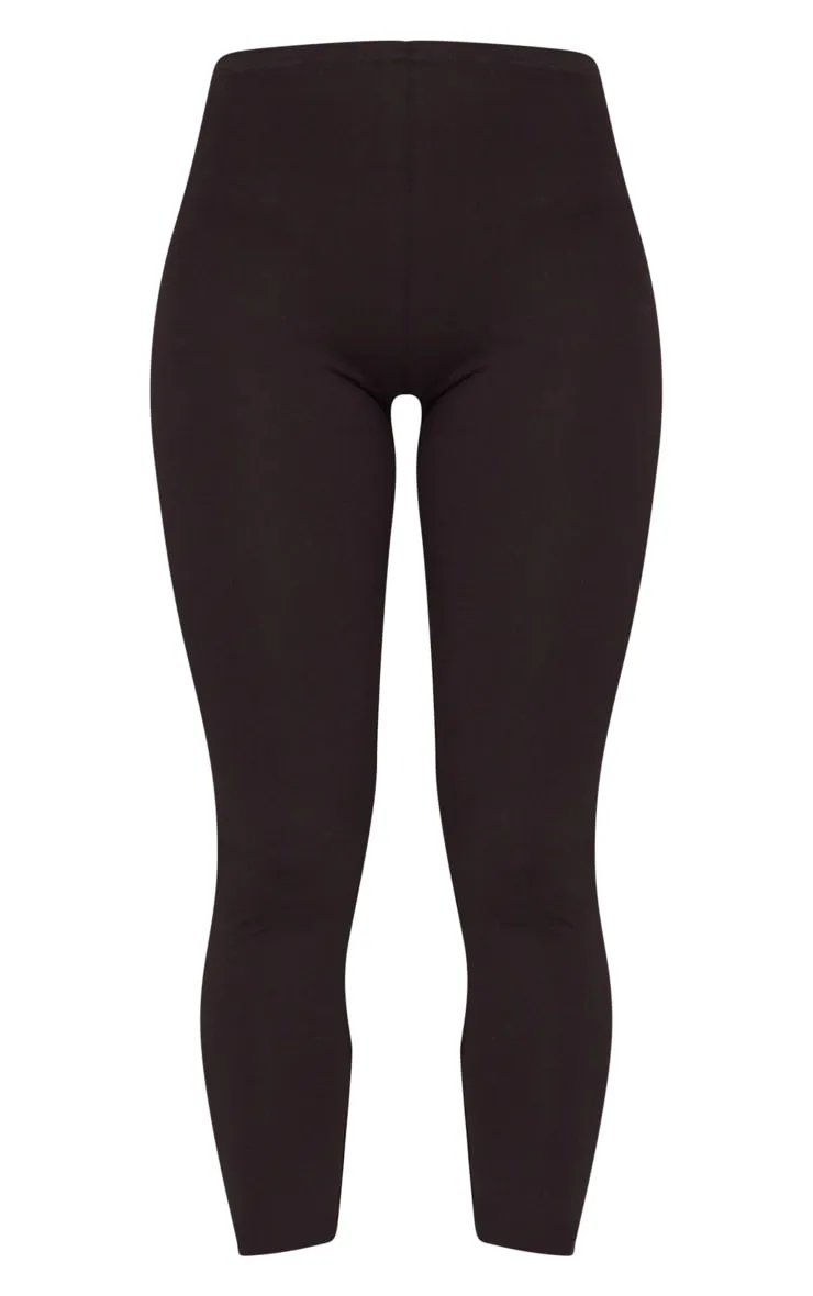Basic Black Cotton Blend Jersey High Waisted Leggings sold by Pretty Little Thing product image thumbnail 5