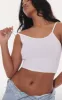 Basic White Cotton Blend Racer Neck Crop Top sold by Pretty Little Thing