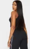 Basic Black Cotton Blend Racer Neck Crop Top sold by Pretty Little Thing