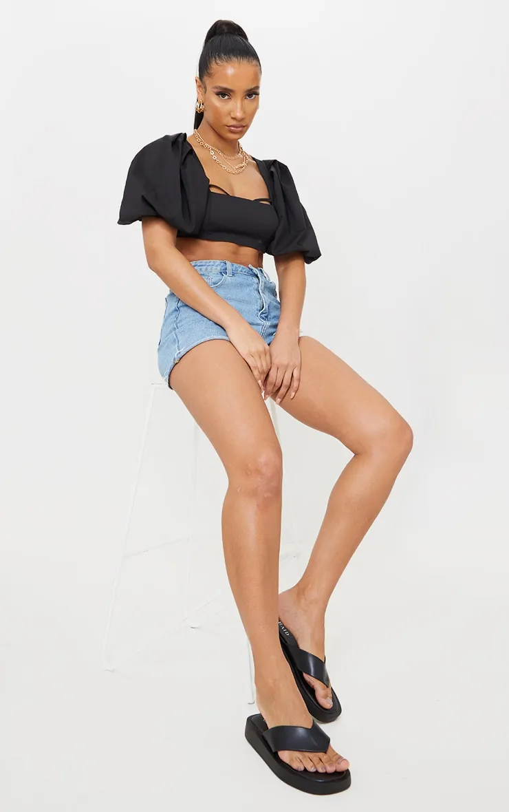 Black Chunky Sandal Toe Post Flip Flops sold by Pretty Little Thing product image thumbnail 2