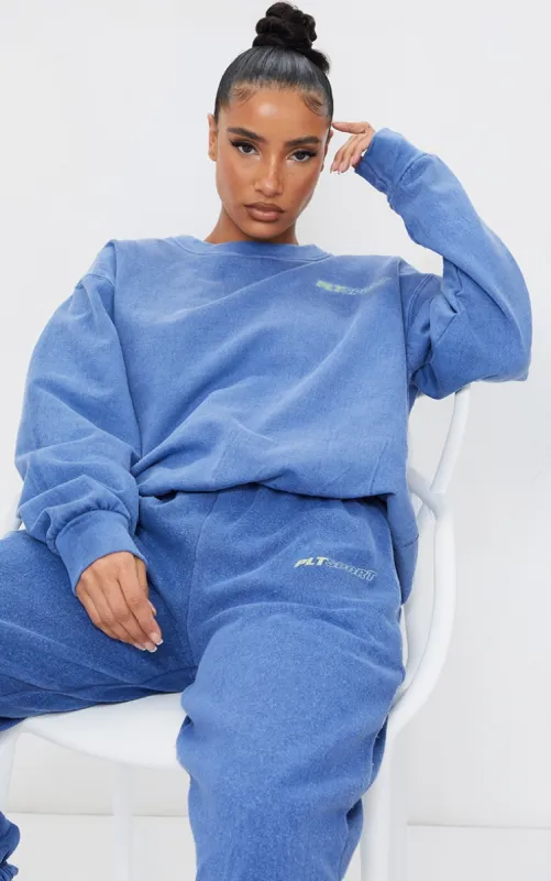 PRETTYLITTLETHING Blue Oversized Sport Sweatshirt sold by Pretty Little Thing