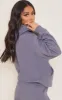 PRETTYLITTLETHING Petite Charcoal Badge Detaill Oversized Hoodie sold by Pretty Little Thing
