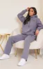 PRETTYLITTLETHING Petite Charcoal Badge Detaill Oversized Hoodie sold by Pretty Little Thing