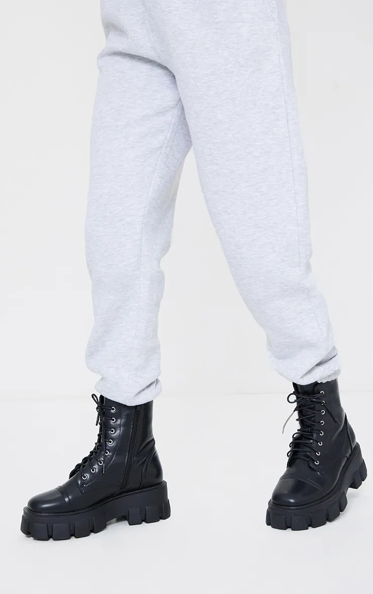 Black Wide Fit Lace Up Extreme Chunky Hiker Boots sold by Pretty Little Thing product image thumbnail 2