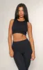 Black Structured Contour Sleeveless Ribbed Crop Top sold by Pretty Little Thing
