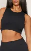 Black Structured Contour Sleeveless Ribbed Crop Top sold by Pretty Little Thing