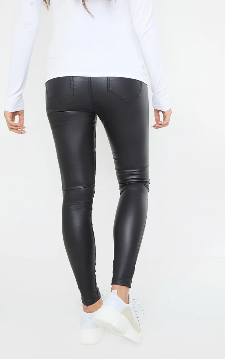 Maternity Black Coated Skinny Jeans sold by Pretty Little Thing product image thumbnail 3