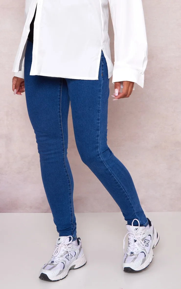 Maternity Mid Blue Wash Skinny Jeans sold by Pretty Little Thing product image thumbnail 2