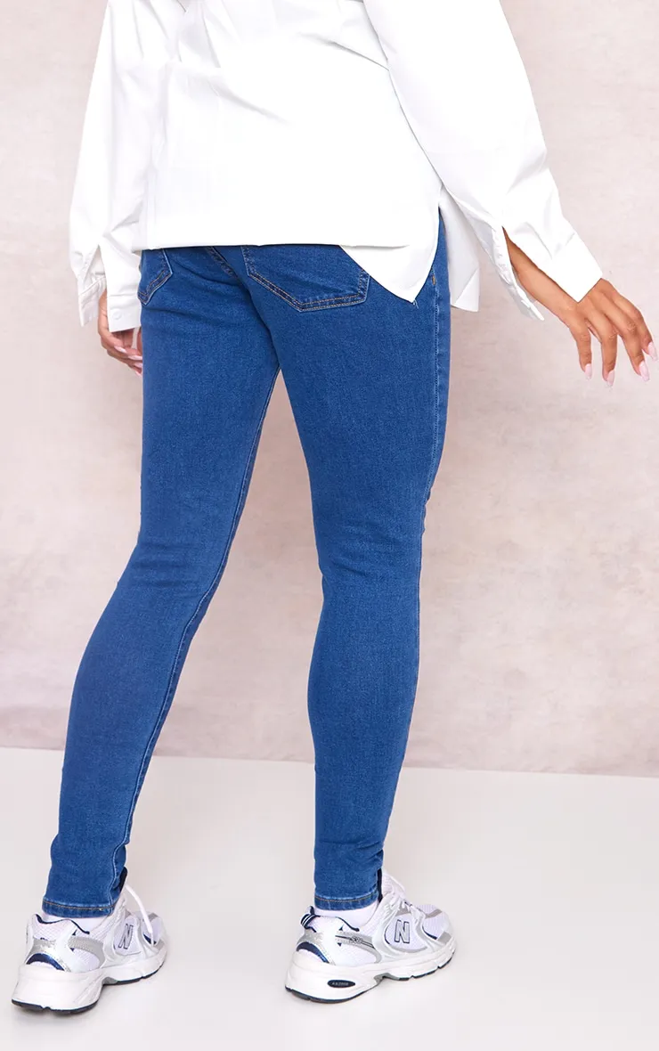 Maternity Mid Blue Wash Skinny Jeans sold by Pretty Little Thing product image thumbnail 3