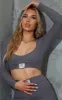 PRETTYLITTLETHING Dove Grey Rib New Season Badge Long Sleeve Crop Top sold by Pretty Little Thing