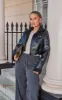 Black Faux Leather Borg Lined Super Cropped Aviator Jacket sold by Pretty Little Thing