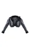 Black Faux Leather Borg Lined Super Cropped Aviator Jacket sold by Pretty Little Thing