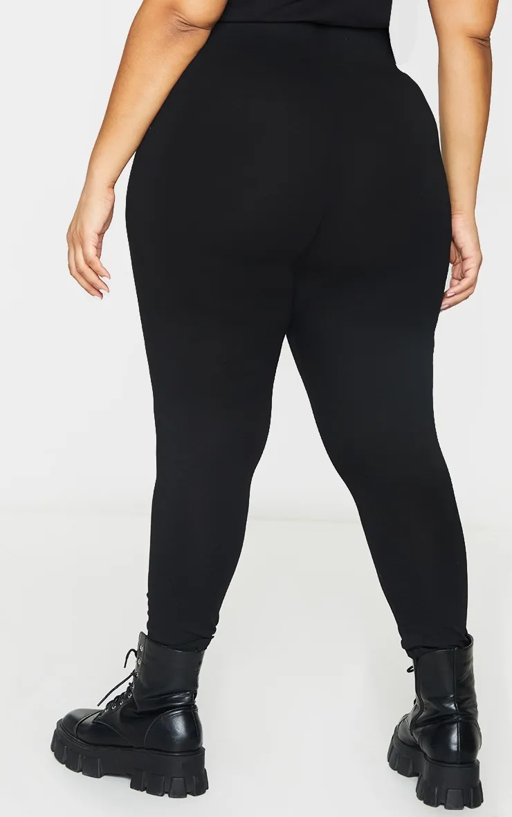 Basic Plus Black High Waisted Jersey Leggings sold by Pretty Little Thing product image thumbnail 3