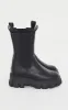 Black Wide Fit Extreme Chunky Sole Calf High Chelsea Boots sold by Pretty Little Thing