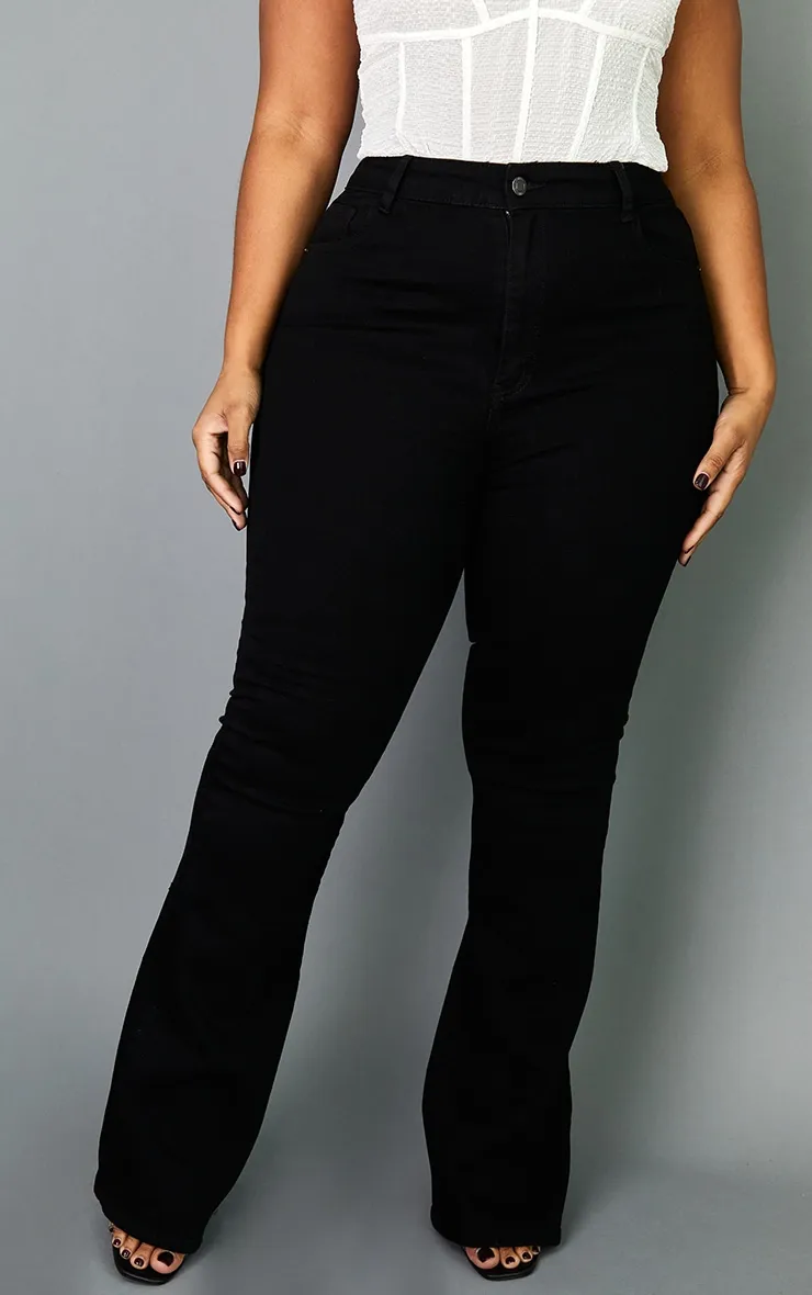 Plus Black Flare Denim Jeans sold by Pretty Little Thing product image thumbnail 2