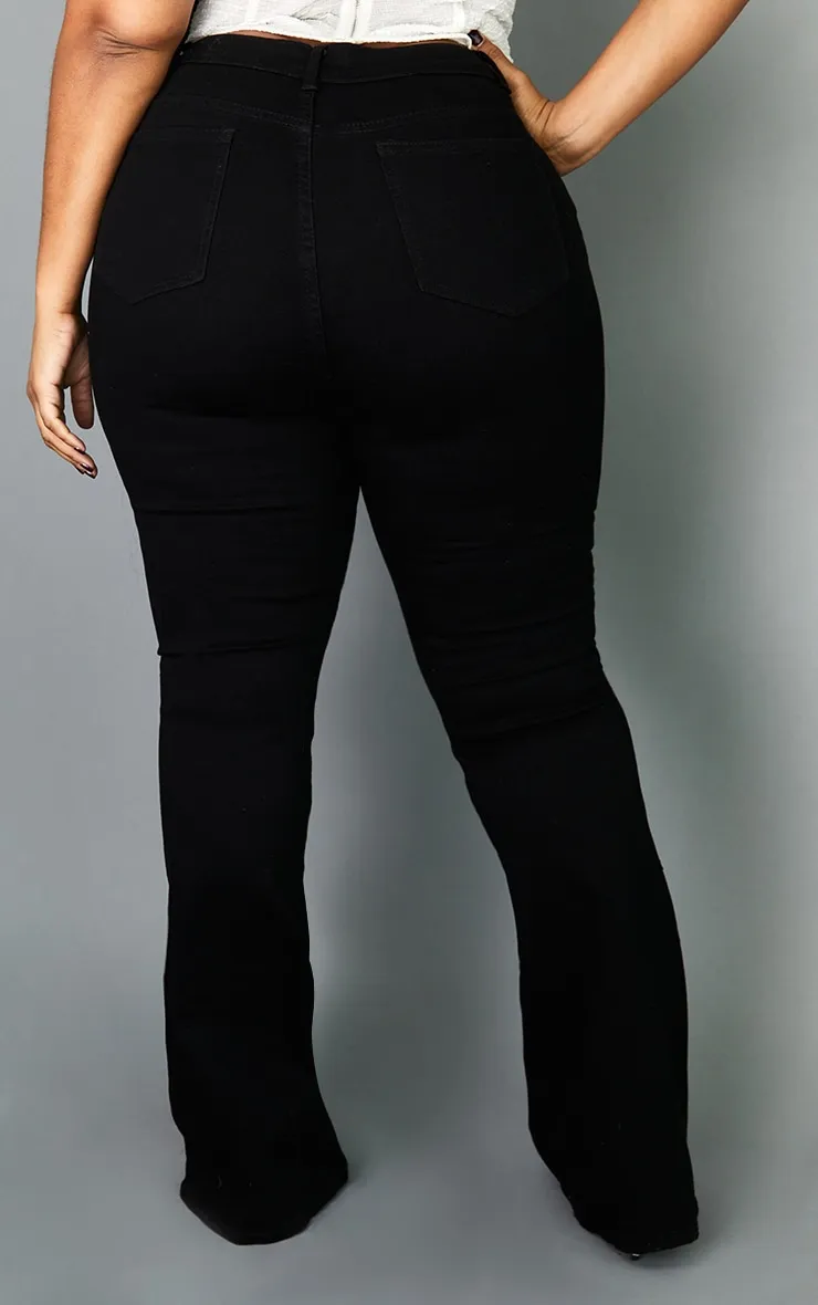 Plus Black Flare Denim Jeans sold by Pretty Little Thing product image thumbnail 3