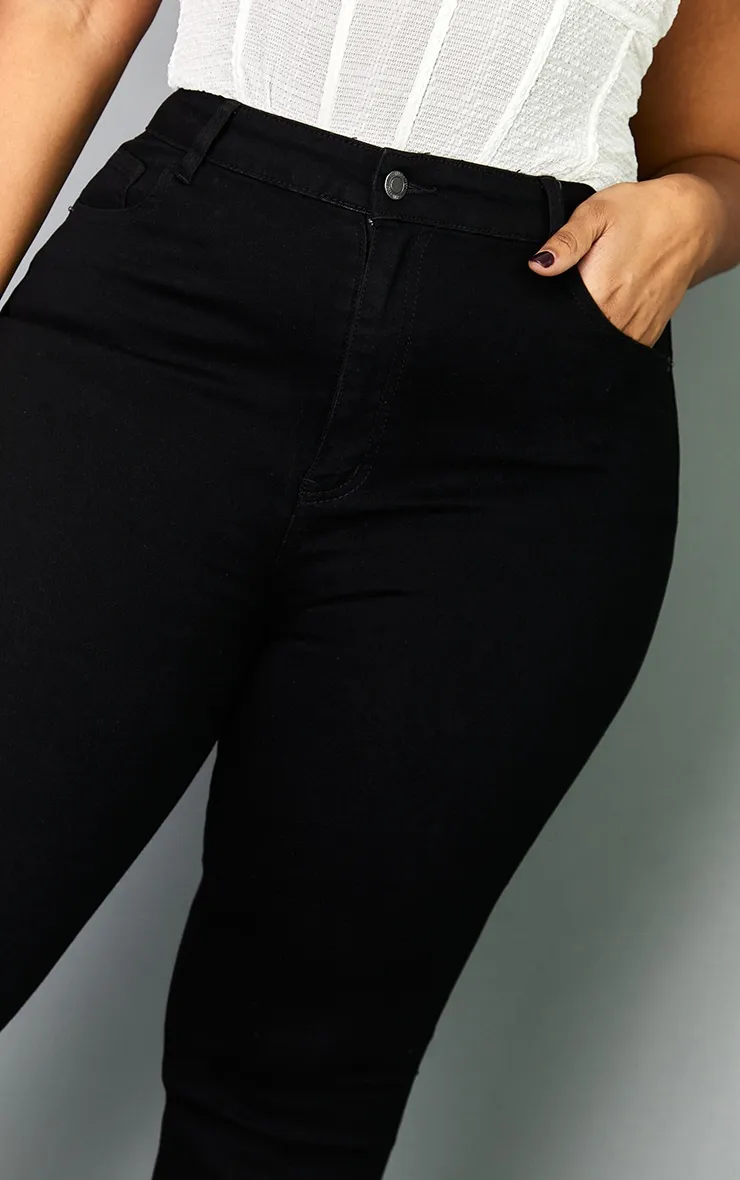Plus Black Flare Denim Jeans sold by Pretty Little Thing product image thumbnail 4