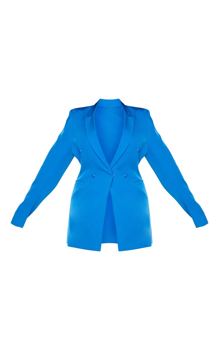 Plus Blue Double Breasted Woven Blazer sold by Pretty Little Thing product image thumbnail 5