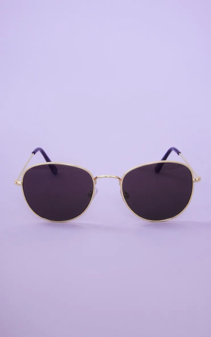 Black On Gold Circular Sunglasses sold by Pretty Little Thing product image thumbnail 2