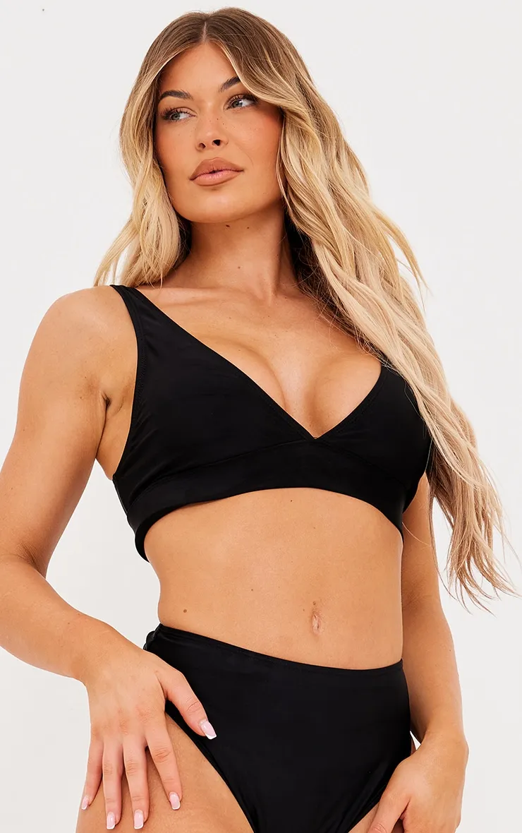 Black Plunge Mix & Match Bikini Top sold by Pretty Little Thing product image thumbnail 4