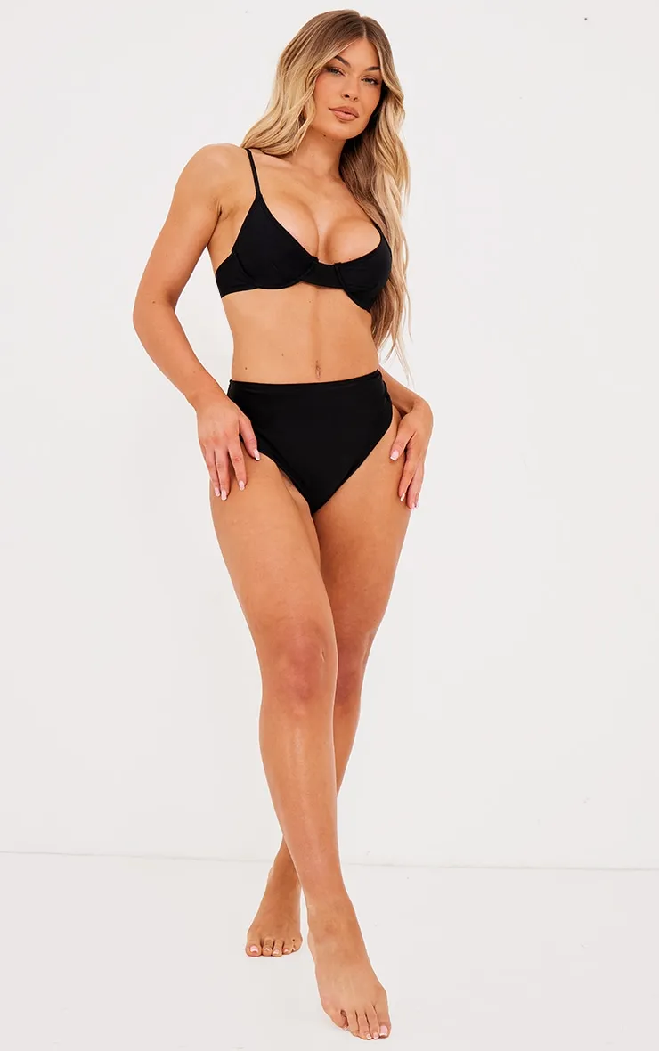Black Underwired Mix & Match Bikini Top sold by Pretty Little Thing product image thumbnail 3