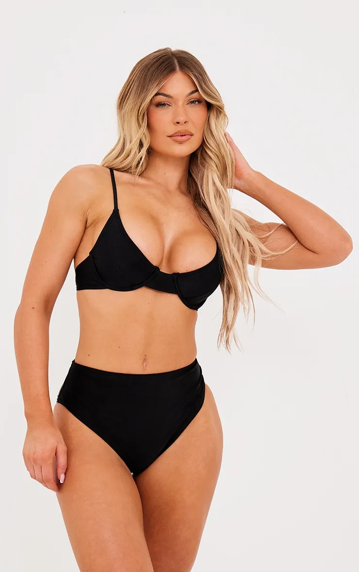 Black Underwired Mix & Match Bikini Top sold by Pretty Little Thing product image thumbnail 4