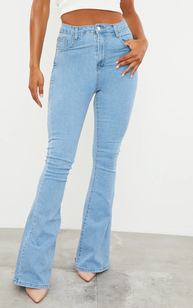 Blue 5 Pocket Stretch Flared Jeans sold by Pretty Little Thing product image thumbnail 2