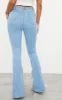Blue 5 Pocket Stretch Flared Jeans sold by Pretty Little Thing