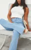 Blue 5 Pocket Stretch Flared Jeans sold by Pretty Little Thing