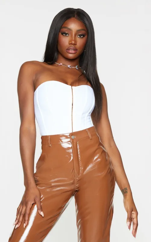 White Bandage Hook And Eye Structured Corset sold by Pretty Little Thing