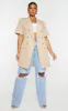 Plus Cream Woven Short Sleeve Longline Blazer sold by Pretty Little Thing