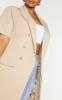Plus Cream Woven Short Sleeve Longline Blazer sold by Pretty Little Thing